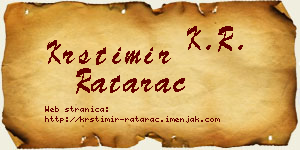 Krstimir Ratarac vizit kartica